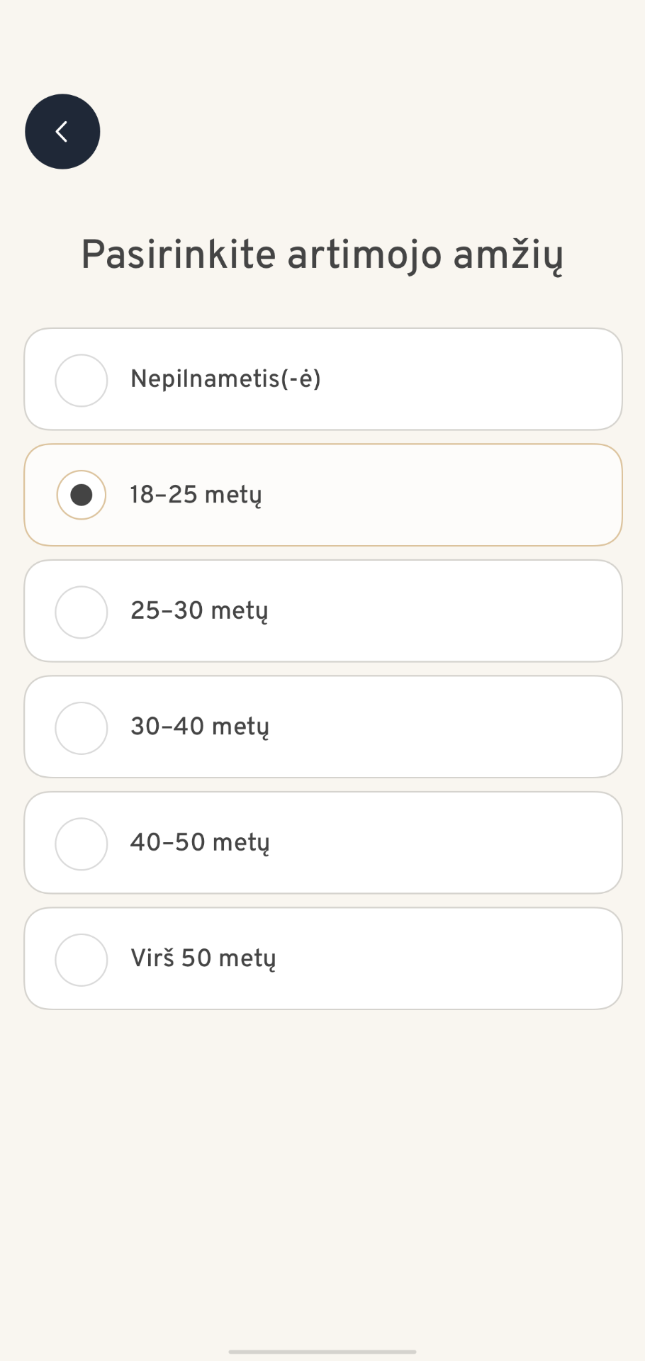 Amžiaus pasirinkimas