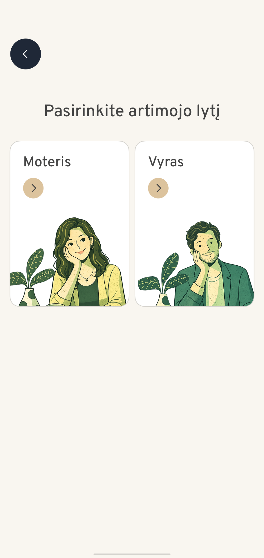 Pasirinkite artimojo lytį