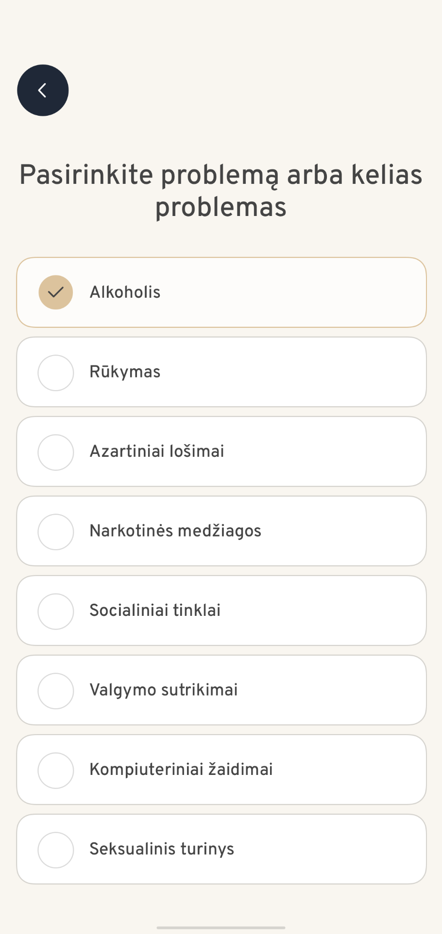 Problemos pasirinkimas